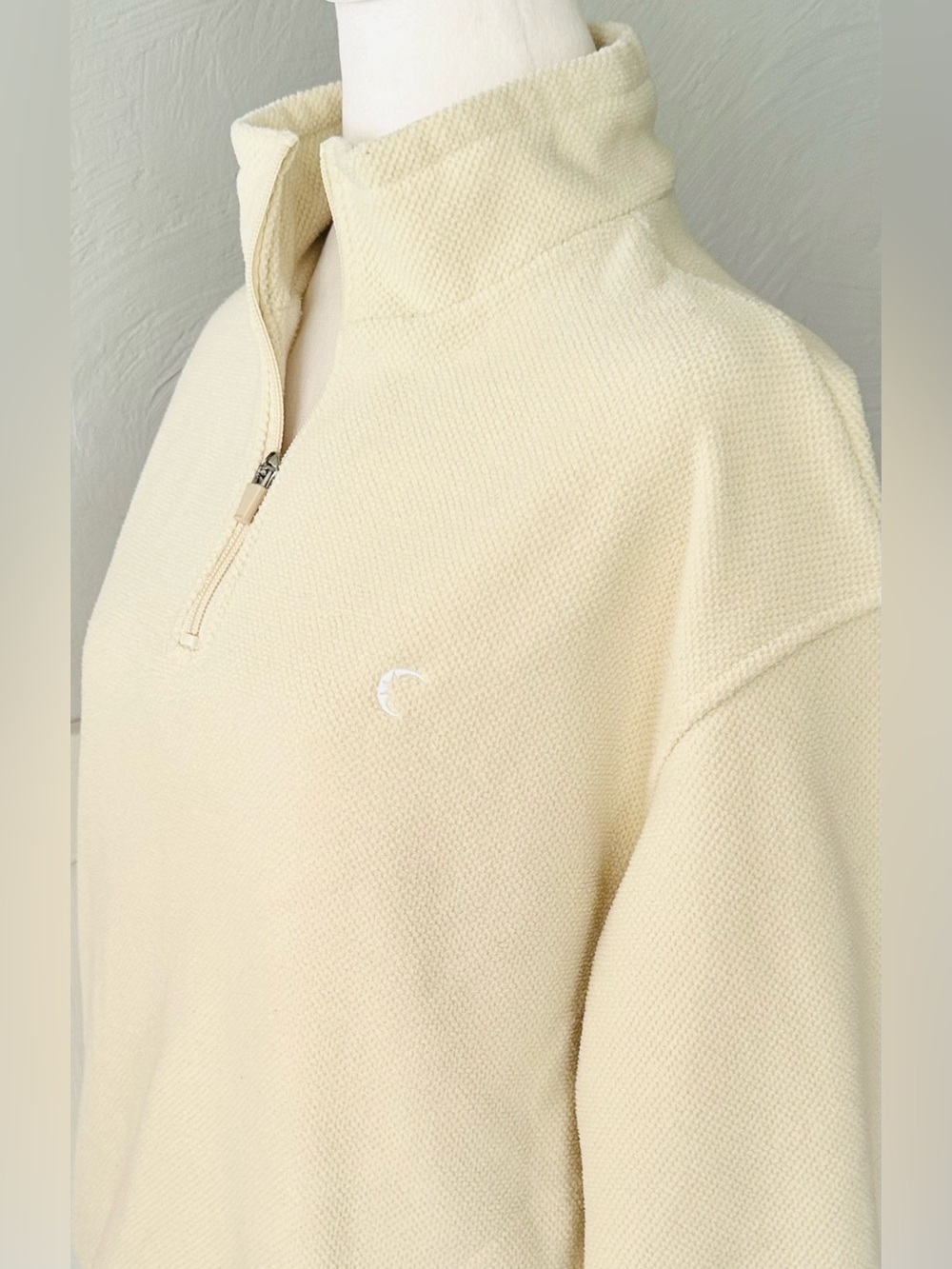 ZYIA Elowen Fleece Quarter Zip Cream Natural Activewear Size Small - Picture 5 of 9